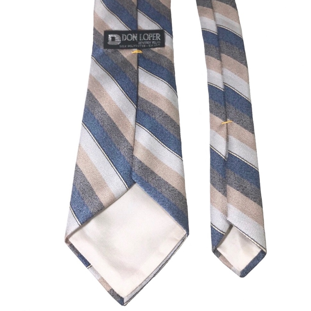 Vintage Don Loper Blue & Tan Men’s Tie - Picture 6 of 7